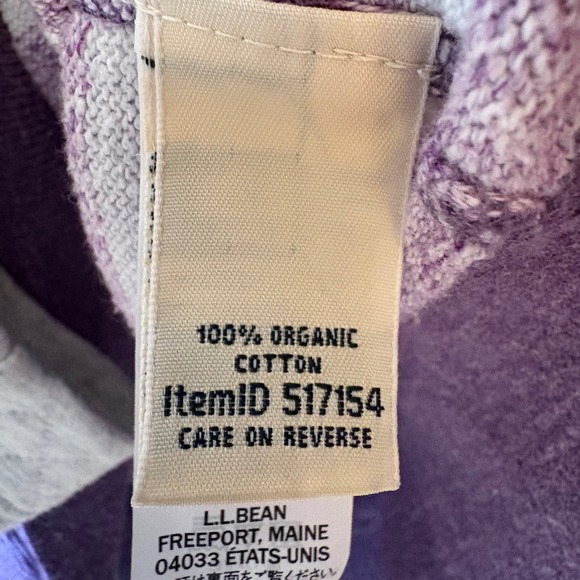 L.L. Bean Raglan Sleeve Crewneck Sweatshirt Size Large Organic Cotton - Picture 5 of 6